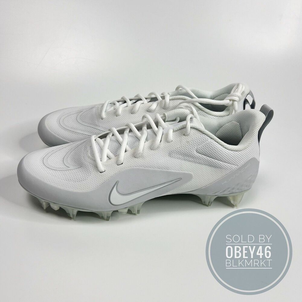 Nike Alpha Huarache 8 Pro Mens LAX Lacrosse Cleats White Gray CW4439-110 Size 12